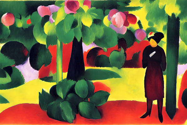 AI art august macke inspired people in the rose garden