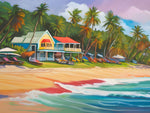 AI art colorful painting of Bathsheba Beach Barbados 4