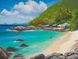 AI art colorful painting of The Baths beach British Virgin Islands 2