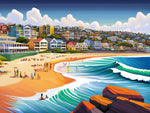 AI art colorful painting of bondi beach Sydney Australia 1