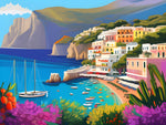 AI art colorful painting of capri island Italy 1