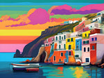 AI kunst farverigt maleri af ponza øen Italien 2