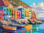 AI art colorful painting of ponza island Italy 4