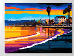 Péinteáil ealaíne ildaite AI de thrá santamonica California USA 3
