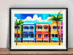 AI art colorful painting of south beach Miami Florida USA 2