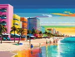 Pictura colorată de artă AI a plajei de sud Miami Florida SUA 1