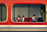 AI art famous painter inspired people waiting for a train 3
