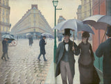 Gustave Caillebotte 1890 Paris Street မိုးရွာသောနေ့