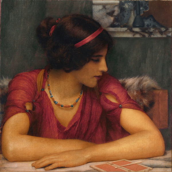 John William Godward The Letter A Classical Maiden