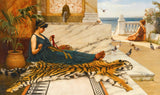 John William Godward 1889 The Tigerskin Sewing Girl