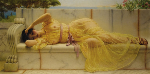 John William Godward 1901 Girl in Yellow Drapery