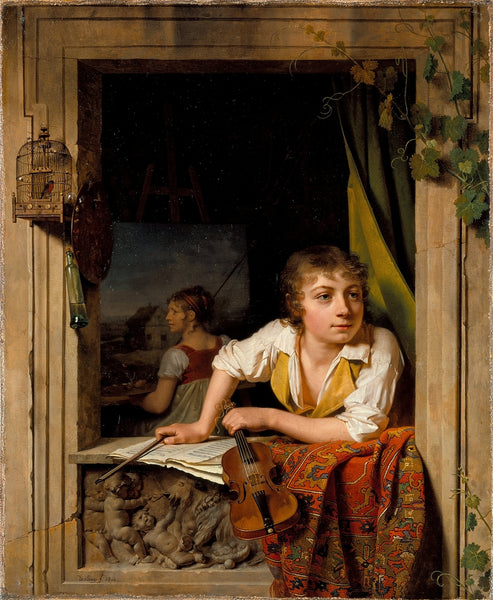 Martin Droelling 1800 Painting and Music Portrait of the Artist s Son