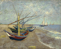 Vincent van Gogh 1888 Báid iascaireachta ar an trá