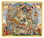 Dekorativní středověká hvězdná mapa astrologie 5