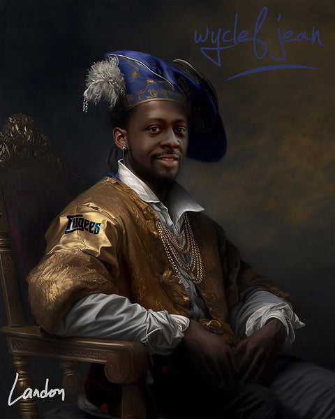 Renaissance style rapper portrait Wyclef Jean