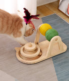 Creativo giradischi in legno massello palla di sisal giocattolo per gatti