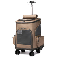 Prenosni zložljivi nahrbtnik za hišne ljubljenčke z vozičkom. Potovalni mačji nahrbtnik z univerzalno torbo za hišne ljubljenčke na kolesih