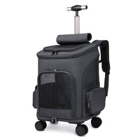 Prenosni zložljivi nahrbtnik za hišne ljubljenčke z vozičkom. Potovalni mačji nahrbtnik z univerzalno torbo za hišne ljubljenčke na kolesih