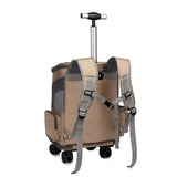 Portable Folding Trolley Pet Backpack Traveling Cat Backpack Uban sa Universal Wheel Trolley Pet Bag