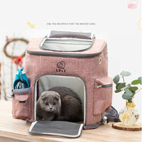 Bolsa de mascota de mochila de gato portátil transparente