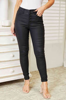 I-Kancan Full Size High Rise Black Coated Ankle Skinny Jeans