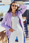 American Bazi täysikokoinen Distressed Button Down -farkkutakki laventelinväristä