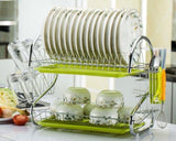 Estenedor de plats de 2-3 nivells Suport de rentat de cuina Cistella Ganivet de ferro xapat Organitzador d'escorregut d'aigüera