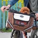 حامل دراجات الحيوانات الأليفة القط الكلب حقيبة دراجة دراجة سلة قابلة للإزالة المقود سلة أمامية صغيرة القط الكلب الناقل