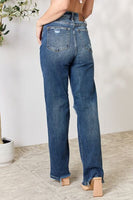 Judy 藍色全碼高腰 90 年代仿舊直筒牛仔褲