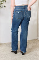 Judy Blue Jeans dritti invecchiati a vita alta a vita alta anni '90
