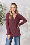 Heimish Full Size Notched Sleeve Top