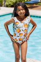 Marina West Swim Float On Costume intero arricciato in arancione agrumi