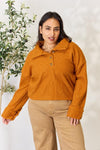 Culture Code Rollkragen-Sweatshirt mit halben Knöpfen in voller Größe