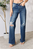 ג'ודי בלו בגודל מלא גבוה מותן ג'ינס סטרייט במצוקה שנות ה-90