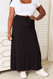 Take Full Size Laini ya Rayon Drawstring Waist Maxi Skirt Rayon