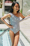 Marina West Swim Float på asymmetrisk hals One-Piece i sort