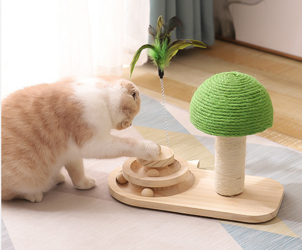 Pet Cat Tree Toys Cat Scratch Post Pet Furniture Scratching Post Cats Claw Scratcher Double Sisal Balls Cat Accessories