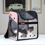 PVC transpirable gran capacidad gato transporte espacio cápsula gato bolsa portátil mascota perro mochila plegable