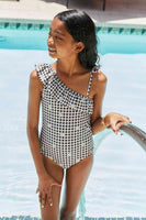 Marina West Swim Float på asymmetrisk hals One-Piece i sort