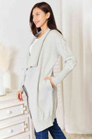 Double Take Open Front Duster Cardigan ជាមួយនឹងហោប៉ៅ