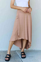 Ninexis Primum Electio High Waisted Flare Maxi Skirt in Camel