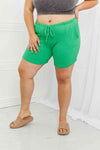 Blumin Apparel Too Good מכנסיים קצרים עם צלעות בגודל מלא בצבע ירוק
