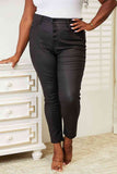 Kancan Full Size High Rise Black Coated Akle Skinny Jeans