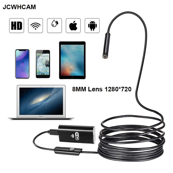 8Mm 1/2/3/5M Wifi Endoscope Camera Mini Waterproof Soft Cable Inspection Usb Borescope Ios For