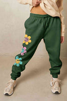 Simply Love Simple Love Full Size Drawstring Flower Graphic Long Sweatpants