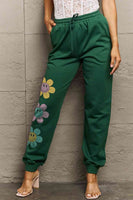 Simply Love Simple Love Full Size Drawstring Flower Graphic Long Sweatpants