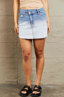 BAYEAS Maximum Waisted Asymmetrical Ombre Mini Skirt