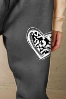 Simply Love Simply Love Full Size Drawstring Heart Graphics Long Sweatpants