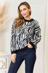 Пуловер Heimish с пълен размер и зебра