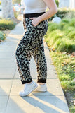 Celeste Design Full Size Leopard Contrast Sweatpants